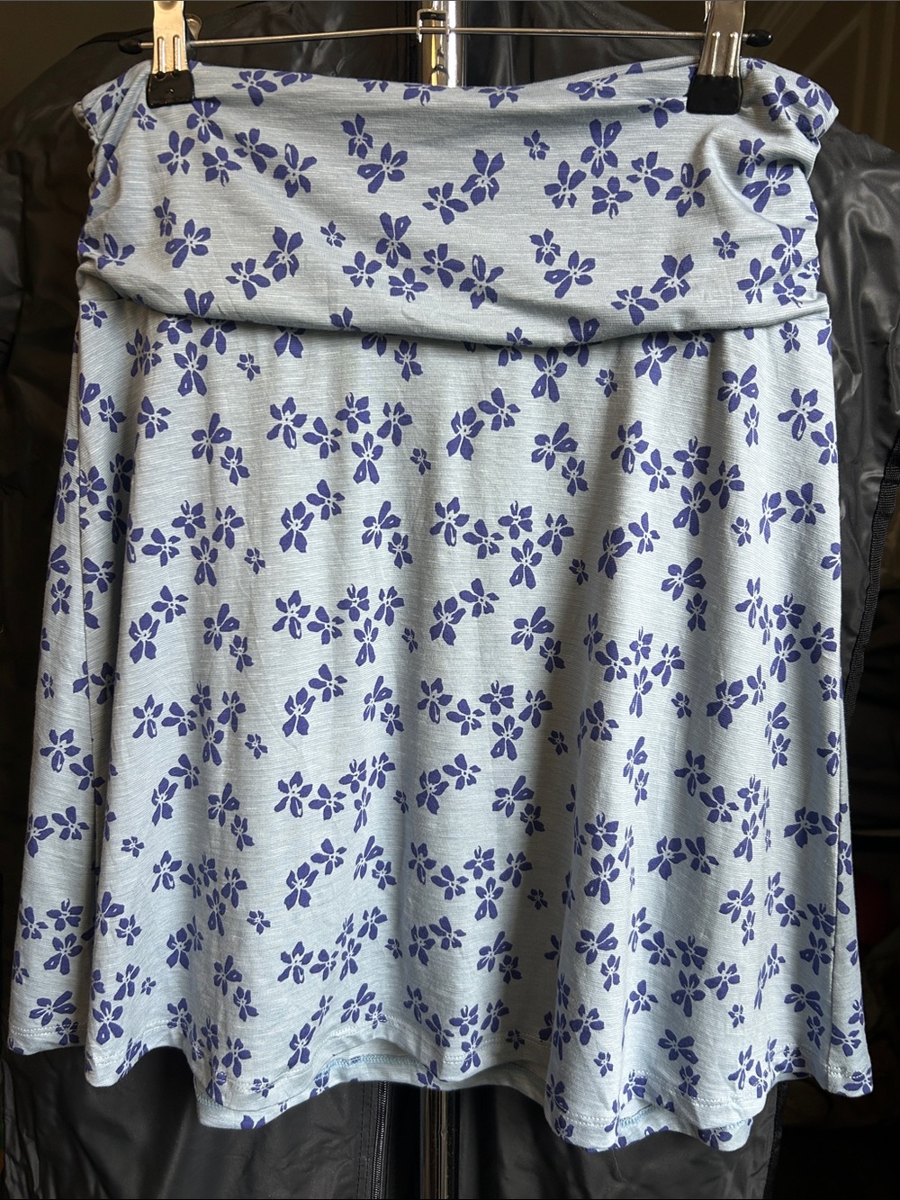 Toad&Co Light Blue Floral Skater Skirt